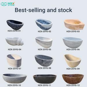 HZX Factory Natural Polished Holz Marmor Stein Luxus für Hotel Badezimmer Einweichen Dusche Badewanne Whirlpool Villa - Product Image 6