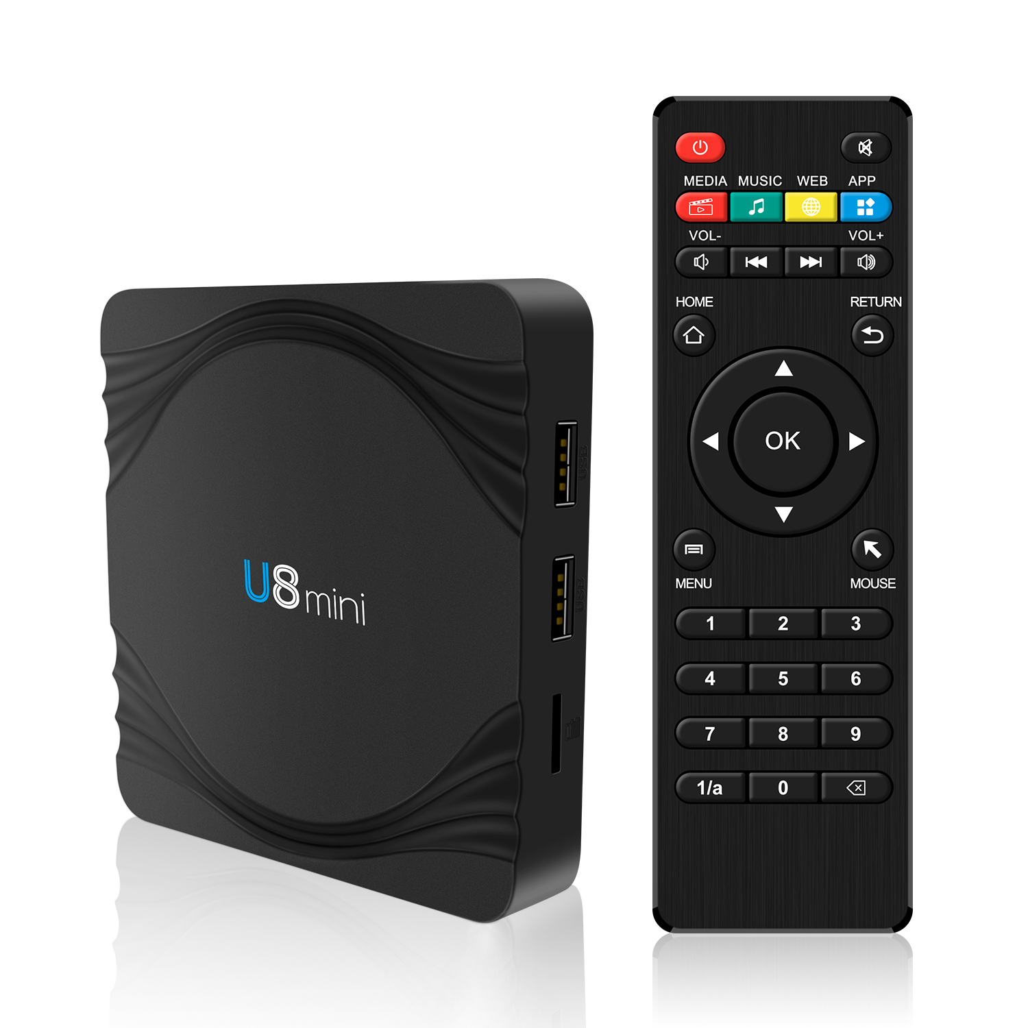 Mini Android TV Box receptor de U8 mini 2g 16g Android 9,1 Smart TV Box 4K OTA función Set Top Box
