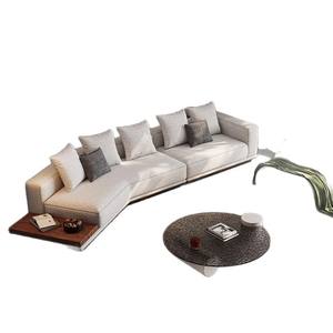 Canapé <span class=keywords><strong>de</strong></span> Salon Design Italien Minimaliste Horizon Coton Lin Léger Luxe Irrégulier Tissu pour Grand Appartement Villa - Product Image 5