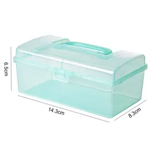 Boîte à médicaments, organiseur en plastique transparent avec couvercle Rectangle serrure multifonction verrouillable