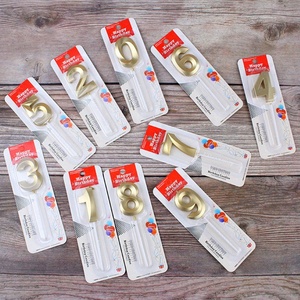 Huaming-venta al por mayor de fábrica, número de cumpleaños, <span class=keywords><strong>velas</strong></span> de 0 a 9 colores metálicos dorados, feliz cumpleaños, Números brillantes - Product Image 3