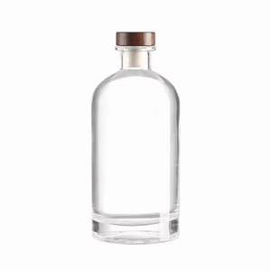 Bouteille en verre cylindrique <span class=keywords><strong>de</strong></span> luxe personnalisée OEM avec bouchon à vis à bouche plate et sérigraphie pour whisky, rhum, tequila, <span class=keywords><strong>vodka</strong></span> - Product Image 2