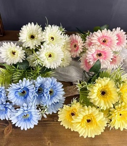 Fleur de marguerite artificielle haute <span class=keywords><strong>simulation</strong></span> de 40 cm, bouquet de 7 têtes de gerbera artificielles pour la décoration de mariage, de maison ou de vitrine - Product Image 3