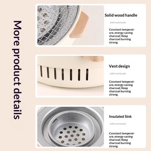 <span class=keywords><strong>Barbecue</strong></span> au <span class=keywords><strong>charbon</strong></span> de bois <span class=keywords><strong>en</strong></span> acier inoxydable avec foyer et brasero pour usage intérieur/extérieur 2,5 kg - Product Image 4