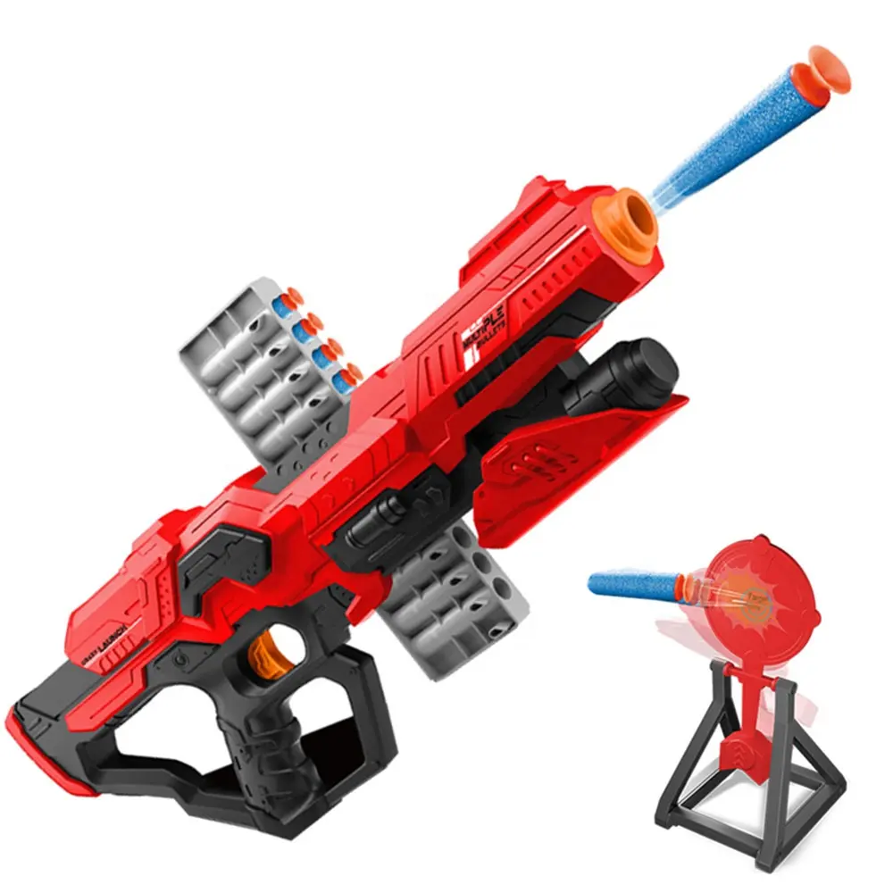 Hot Selling Shooting Game continuous emission manual operation Burst Sponge Eva Soft Foam Bullets Toy Gun