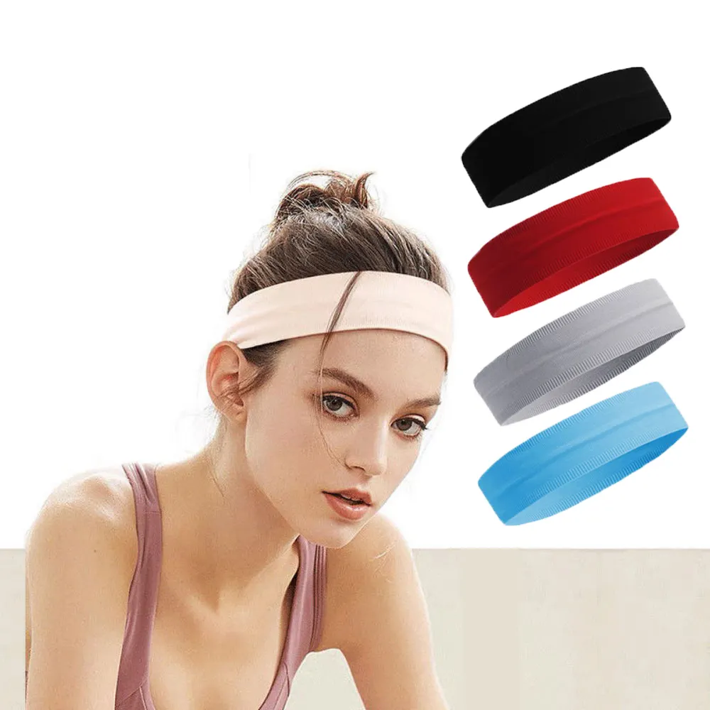 Dames Sport Hoofdband Zweetband Anti-Slip Stretch Elastische Outdoor Sport Zweetband Vrouwen Gym Hardlopen Tennis Headwrap