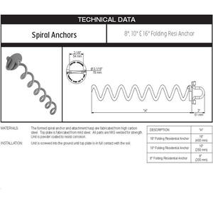 25 cm tiang tanah Anti karat 16 inci 10 inci Spiral tanpa penggali perlengkapan trampolin Set jangkar tanah 12 inci jangkar bumi - Product Image 6