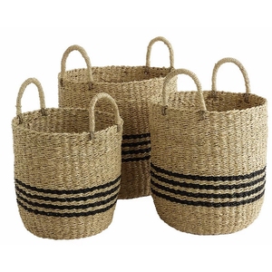 Cesta de Almacenamiento de Jacinto de Agua y Pasto Marino Colorida, Estilo Boho, Decoración del Hogar, Organizador de Ropa, Venta al por Mayor, Vietnam - Product Image 3