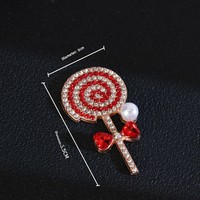 Breloques en alliage de strass en forme de sucette mignonnes à dos plat pour la décoration de coques de téléphone, de grilles d'aération de voiture, de chaussures et de pinces à cheveux, vente en gros