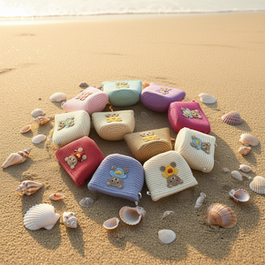 Sac en paille en forme d'ours 12x14cm, mini sac de plage tricoté avec motif ours - Product Image 2