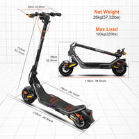 Scooter Eléctrico CUNFON RS500 650W, Plegable, Ligero, IPX4, 40KM/H, Velocidad Legal en la UE, Perfecto para Desplazamientos Urbanos, Scooter para Adultos