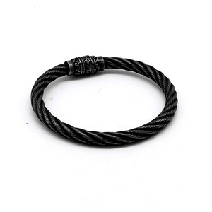 Yunnique – Bracelet en fil torsadé en acier inoxydable, fermoir magnétique rétro, design rétro, pour hommes et femmes, bijoux, cadeau - Product Image 2