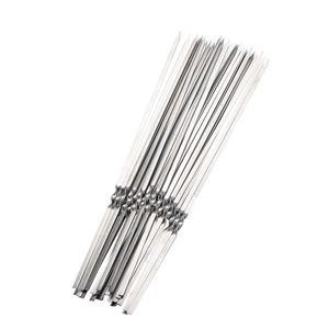 Brochettes de barbecue en acier inoxydable, aiguilles de cuisson, fourchettes à kabob en métal, outils de barbecue pour camping et pique-nique en extérieur - Product Image 2
