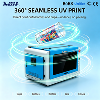 Imprimante UV rotative compacte de bureau XBH BT 360 pour bouteilles, tasses, canettes, cônes, spirales, impression progressive LED UV
