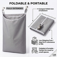 Sac à linge pliable et imperméable, type sur porte, pour vêtements et outils