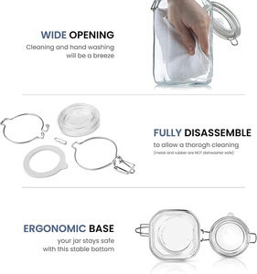 Pot de conservation en verre de 500 ml de marque Wholesale Brand, modèle SJY-0306-86, en vrac avec couvercle métallique pour le stockage alimentaire - Product Image 3