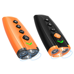 เครื่องไล่สุนัขแบบอัลตราโซนิกแบบพกพา เครื่องหยุดเห่าแบบมือถือสำหรับฝึกสัตว์เลี้ยง พร้อมไฟ LED และระบบควบคุมเสียง สีส้ม-ดำ - Product Image 1