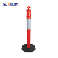 Sécurité de stationnement PVC robuste pliable avec base en caoutchouc T Top délinéateur poteau d'avertissement poteau à ressort
