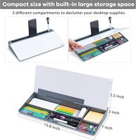 Organisateur de bureau gris non pliable, solution pour bloc-notes, tableau blanc en verre, accessoires de bureau à domicile, fournitures scolaires