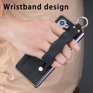 Fashion PU Leather Phone Case for Samsung Fold 8 3 4 5 6 7 W26 With Wristband Stand Front Screen <b>Protector</b> Shockproof Back <b>Cover</b> - Product Image 5