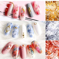 1 Pièce Accessoires de Décoration d'Ongles Feuilles de Paillettes Dorées, Argentées, Cuivrées en Vrac pour Manucure et Dorure