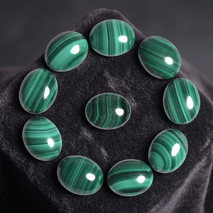 Malachite verte naturelle, cabochon ovale 14x10 mm, pierre précieuse brute pour la fabrication de bijoux, pierre polie pour bagues, pendentifs, boucles d'oreilles - Product Image 2
