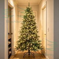 Sapin de Noël artificiel pré-éclairé de 2,7 m (9 pieds) pour intérieur/extérieur – Distributeur en gros