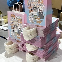 Benutzer definierte gedruckte Logo-Karton verpackung Weiß Braun Kraft Geschenk Craft Shopping Papiertüte mit Griffen