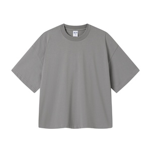 T-shirt in cotone con vestibilità squadrata di tendenza 2025 275G in bianco perfetto per loghi personalizzati a maniche corte oversize per uomo - Product Image 4