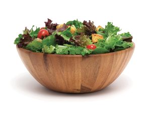 Custom Logo Acacia Wooden Salad Bowl Large Round Wood Serving Bowl for <strong>Pasta</strong> Popcorn Fruits Dining Catering Tabletop - Product Image 3