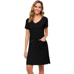 Chemise de nuit personnalisée pour femmes à manches courtes, vêtements de nuit grande taille, pyjamas S-4X, robe douce et confortable - Product Image 6