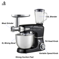 Mixeur Électrique Westchef Allemand 6 Vitesses avec Moteur en Cuivre 1000W, Batteur à Œufs, Fouet, Bol en Acier Inoxydable 5L