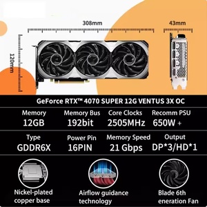 (Oferta Especial Número 1) Tarjeta Gráfica RTX 4070 Super Nueva y Original 4070S 12G VENTUS 3X OC para Juegos, Diseño y IA, Tarjeta Gráfica para Juegos Rtx 3060 - Product Image 2