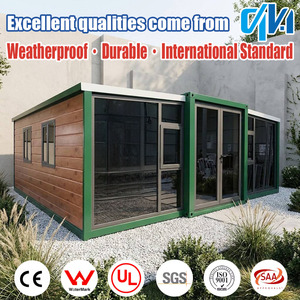 Casa Contenedor Expandible Prefabricada de 20 Pies y 40 Pies, Panel Sándwich de Acero, <span class=keywords><strong>Dos</strong></span> Dormitorios, Diseño Moderno para Oficina en Casa - Product Image 1