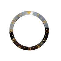 Insert de lunette de montre SKX007 38mm en céramique dorée et noire, étanche, fait main