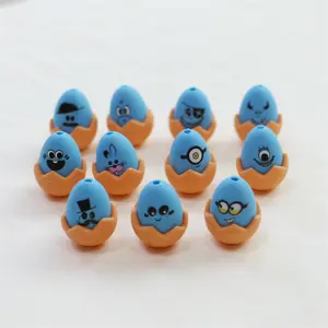NOVOS ovos de Páscoa silicone beads focals com provérbios palavras impressão e bonito shell ovo para easter silicone focals