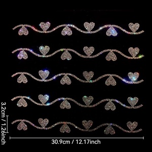 Motif de transfert de strass thermocollants sur mesure, dos plat, cristal thermocollant, motif de transfert de strass pour foulard <span class=keywords><strong>femme</strong></span>, design pour hijab musulman - Product Image 2