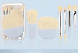 Mini ensemble de 6 pinceaux de maquillage professionnel portable blanc OEM Mini <span class=keywords><strong>pinceau</strong></span> <span class=keywords><strong>fard</strong></span> <span class=keywords><strong>à</strong></span> paupières Blush Loose Brush - Product Image 6