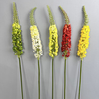 Susunan Bunga Delphinium Monopodala Nanas Buatan S-0029 Batang Besar, Rumput Ekor Rubah Putih, Bunga Sutra Buatan