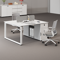 Poste de travail modulaire en bois massif moderne pour bureau - Bureau ergonomique avec tiroir de rangement et gestion des câbles