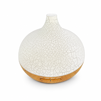 Diffuseur d'arômes en verre craquelé sans BPA de 550 ml, humidificateur d'huiles essentielles, 7 couleurs LED, arrêt automatique, minuterie 1H/3H/6H, spa à domicile