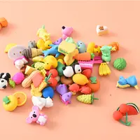 Mini borradores de fruta 3D para niños, venta al por mayor, bonitos, Kawaii, goma, naranja, fresa, dibujos animados