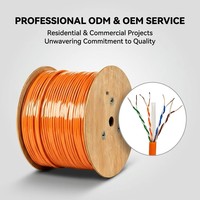 Harga Pabrik Kabel Ethernet Shibei Cat6A FTP UTP Tembaga Bebas Oksigen Solid 4 Pasang 23AWG Terperisai 500MHz LAN 305m Outdoor IP
