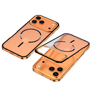 Funda de Teléfono con Marco Metálico de Aluminio Magnético Electrochapado para <span class=keywords><strong>iPhone</strong></span> 17 Air 16 Plus 15 14 13 <span class=keywords><strong>12</strong></span> <span class=keywords><strong>Pro</strong></span> <span class=keywords><strong>Max</strong></span> 11, Funda Mate para Teléfono Móvil - Product Image 1