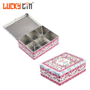 Tùy Chỉnh Tinplate Container Hình Chữ Nhật Kim Loại Quà Tặng Bao Bì Trà Túi Hộp Thiếc Cho Trung Quốc Trà