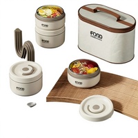 Boîte à lunch moderne en acier inoxydable 304, isolée, compatible micro-ondes, double couche, avec couvercle, capacité 500 ml, pour étudiants