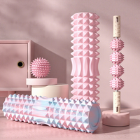 Ensemble de rouleaux de yoga en mousse EVA à picots personnalisés - Outil de massage pour le yoga et le Pilates, écologique, durable, haute densité, pour les muscles