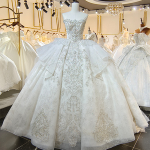 Vestido de Novia de Princesa con Escote en V, Apliques, Mangas Desmontables, Silueta de Sirena/Trompeta, Lsml016 para - Product Image 4