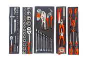 Ensemble d'outils à main professionnels de 85 pièces avec boîte à outils en métal pliable à 3 niveaux, kit de clés à douilles pour la réparation automobile