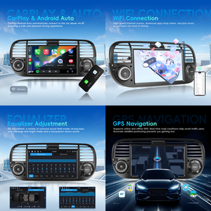 Radio para Auto Hikity de 7 Pulgadas con Android, 4+128G para FIAT 500 2007-2015, CarPlay Inalámbrico, Android Auto, Pantalla Incell, GPS, WiFi, Venta al por Mayor OEM - Product Image 2
